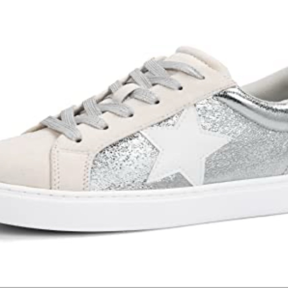 Silver and White Women's Sneakers